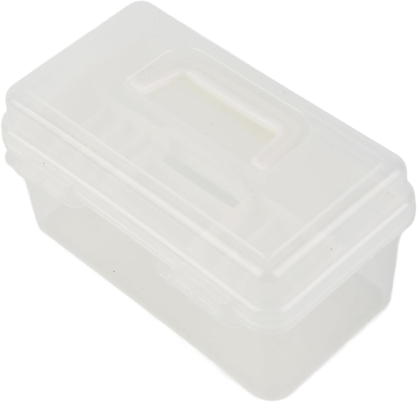 ZJchao Craft Organizers And Storage, Storage Bins With Lids Tool Box Organizer Clear Plastic Art Supplies Container (White)