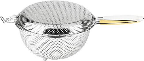 パール金属 ステンレス パンチング ハンディストレーナー 18cm タンポポ/白 ハンドル 2点セット CooFooGoo AZ-5531 シルバー