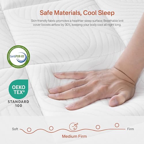 Image of Twin Mattress, 8 Inch Hybrid Twin Size Mattress in a Box, Cooling Gel Memory Foam Mattresses with Pocket Springs, Pressure Relief, Medium Firm Feel, Fiberglass-Free, Motion Isolation, 365-Night Trial