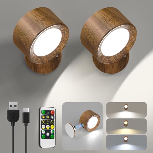 Image of Racokky LED Wall Mounted Lights with Remote, Rechargeable Wall Sconces