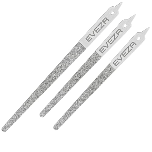 EVEZR 3PCS Sharp Stainless Steel Nail File Set Manicure Pedicure 100 Grit Buffer Thick Toenail Fingernails Metal Nail File for Home and Professional Use