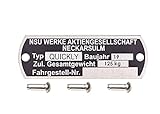 NSU Typenschild für NSU Quickly mit Kerbnägeln