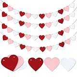 💕 Deco Saint Valentin Coeur Bannière : Cette guirlande de 4 mètres de long en forme de cœur vous permet de laisser libre cours à votre créativité et de réaliser diverses décorations : suspendue au plafond, ornant un mur ou embellissant une table de desserts.