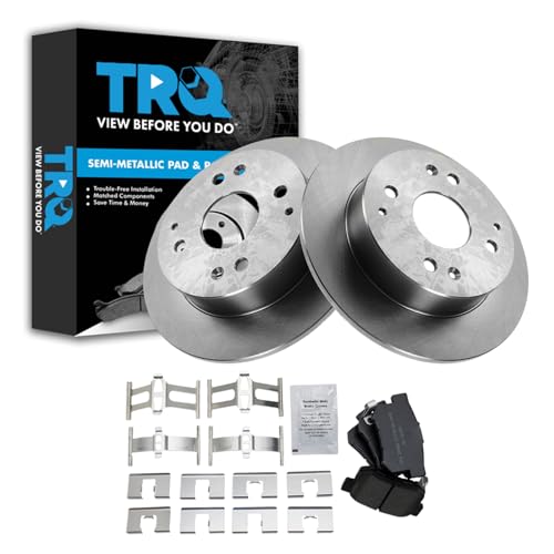 Image of TRQ Rear Brake Pad and Rotor Set Semi Metallic