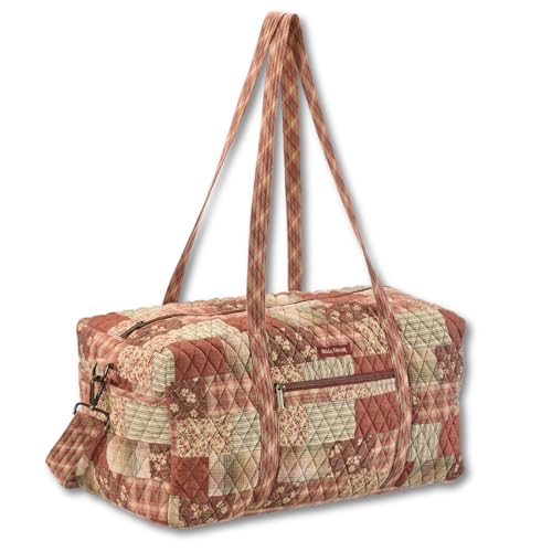 Bella Taylor Duffle, Quilted Travel Bag, Burgundy Patch