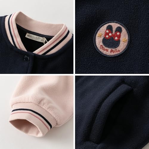 DAVE&BELLA Kids Baseball Jacket, Toddler Varsity Letterman Coat Spring Fall Winter Baby Boys Girls Bomber Vintage Outerwear2