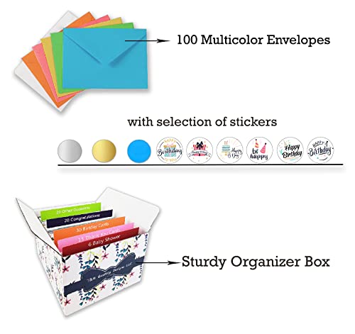 100 All Occasion Cards Assortment Box With Envelopes And Stickers - Large 5X7 Inch Bulk Greeting Cards And Blank Notes, 100 Unique Designs In A Sturdy Card Organizer Box #TOP7