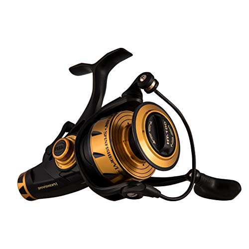 PENN Spinfisher VI Live Liner Spinning Surf/Nearshore Fishing Reel, HT-100 Front Drag, Max of 30lb | 13.6kg, Built with Carbon Fiber Washers, Black Gold