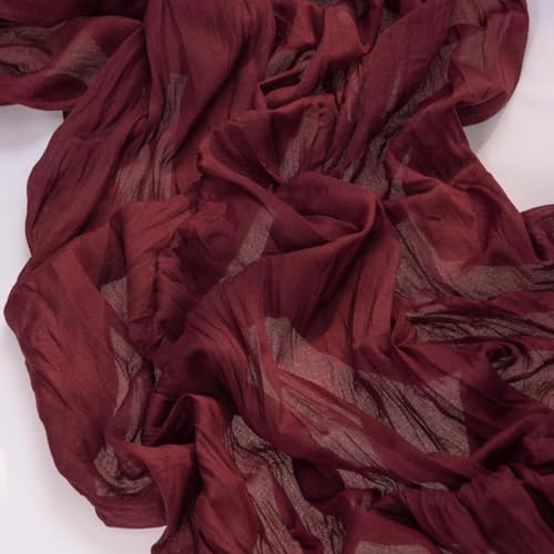 Image of MLMC 3 Pack Burgundy Red Table Runner 10ft Rustic Gauze Wine Red Cheese Cloth Table Runner Cheesecloth Centerpiece for Wedding Holiday Anniversary Events Decor