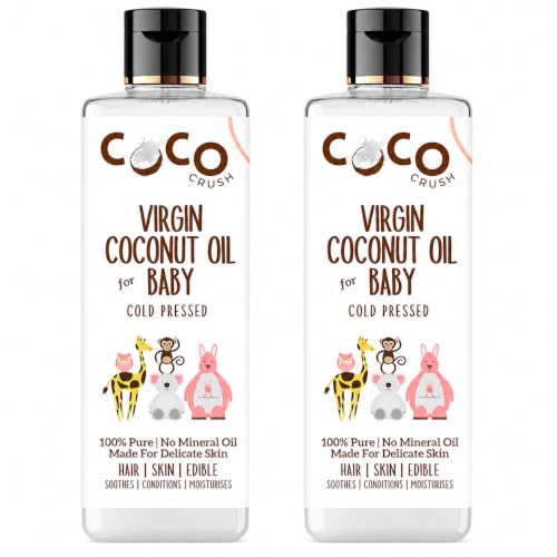 Image of Coco Crush Virgin Coconut Baby Oil | Natural Massage & Hair Care Oil for Babies | Cold Pressed | Gentle Body & Scalp Care | 2 * 100ML(200ML)