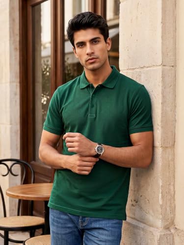 Image of Beyoung Imported Poly Regular Fit Solid Polo Tshirt for Men | Collar Tshirt | Half Sleeves | Solid Casual T-Shirt