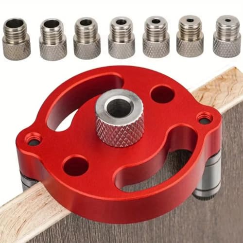 Wisyurt Selbstzentrierende Dübellehre, Handbohrführung für Gerade Löcher, Lochsuchwerkzeug für Holzplatten