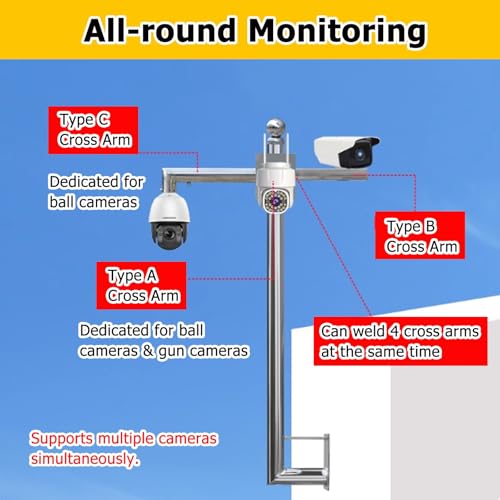 Support de caméra mural acier inoxydable mât de surveillance 2 m