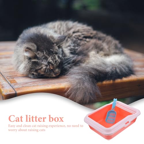 NOLITOY Caixa caixa de areia para gatos banheiro pet Banheiro para animais de estimação bandeja de l