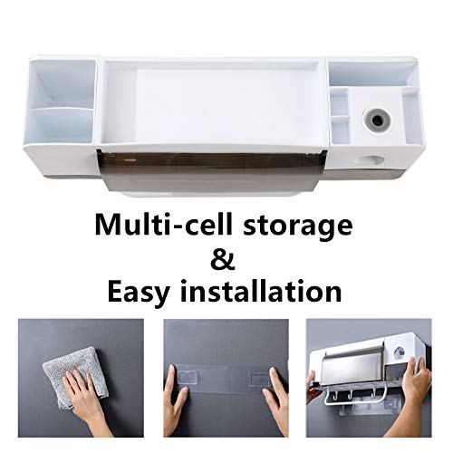 PENGKE Toothpaste Dispenser,Upgraded Version Automatic Toothpaste Squeezer Dispenser for Famliy Washroom Bathroom,is Wall Mount Bathroom Accessories with Super Sticky Suction Pad and 2 Cups - Thumbnail 6