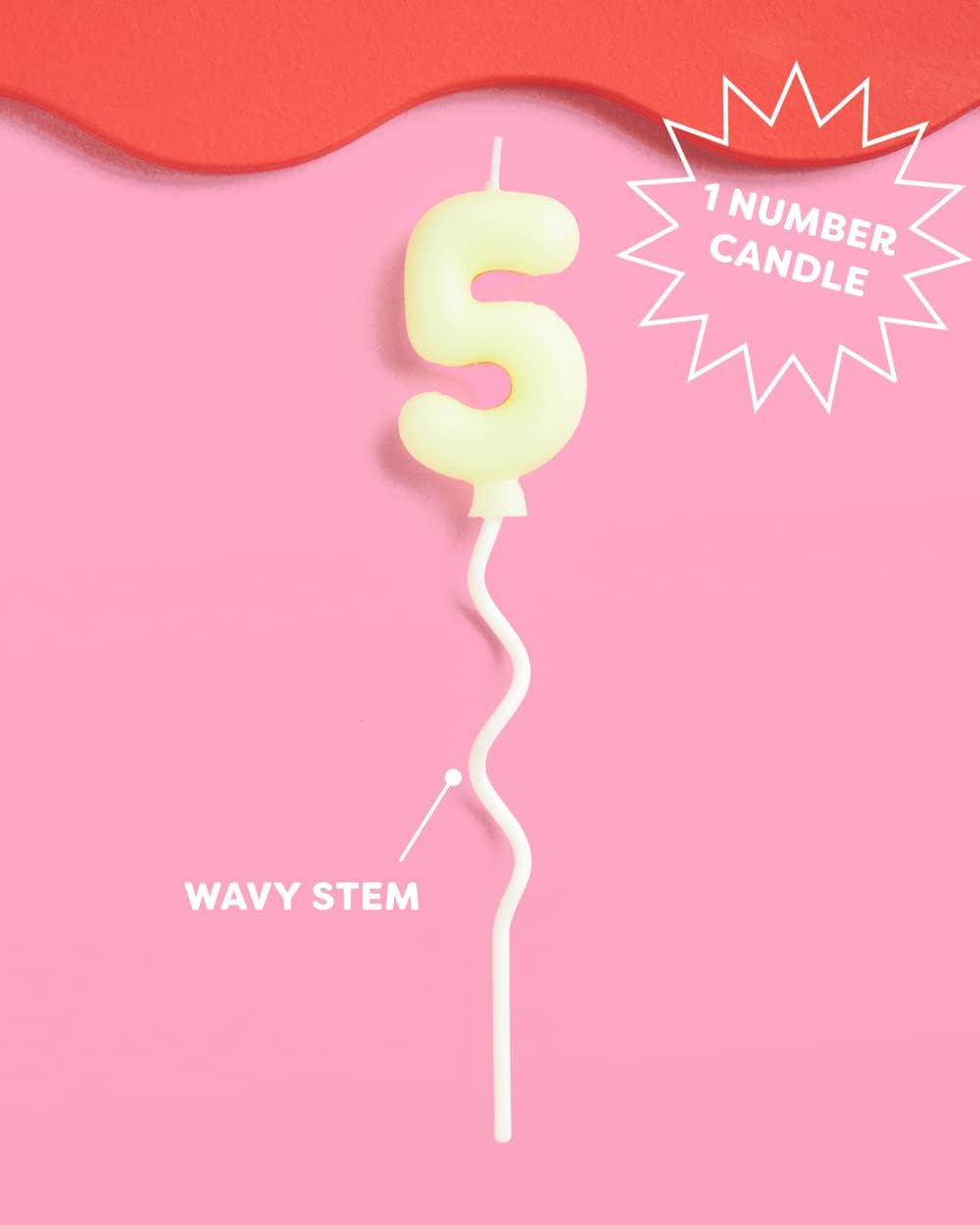 xo, Fetti #5 Green Birthday Candle - 1 Piece | Birthday Supplies, Fifth Birthday Party Favors, 5th, 15th, 25th, 35th, 45th, 50th