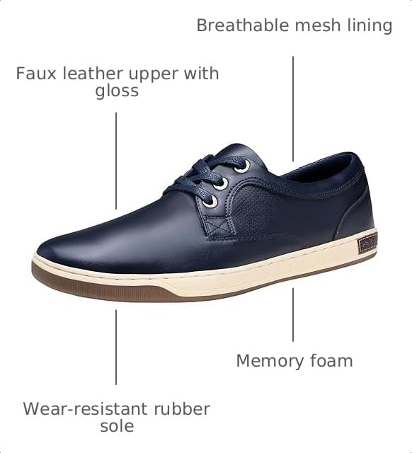 Image of Jousen Men's Fashion Sneakers Classic Retro Casual Shoes for Men Breathable Business Dress Sneaker