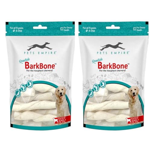 Image of Pets Empire Rawhide Chew White Sticks | Easily Digestible Rich of High Proteins | Treat Chew Nonveg Twisted Stick for Puppy | Dog Calcium Sticks Fresh & Natural10Pcs (Pack of 2)