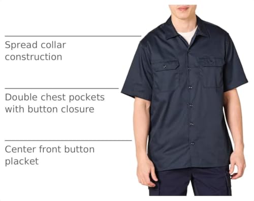 Image of Amazon Essentials Men's Relaxed-Fit Stain and Wrinkle-Resistant Short-Sleeve Work Shirts