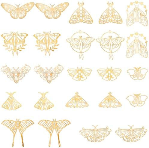 SUNNYCLUE Tarotkarten Charms Set 36 Stück - Goldene Anhänger Für Schmuck DIY Mit Mond, Stern, Sonne