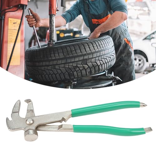 FUANA Gravity for Tire Balance Clamp Alloy Steel Wheel Weight Plier with Cutting Blade and Pry Tip for Auto Repair Maintenance 9.8 Inch Silver Green