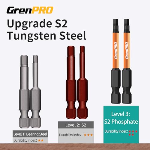 GRENPRO Allen Wrench Drill Bit Set 22pc Hex Bit Set, Impact Driver Bit Set, Screwdriver Bit Set, Allen Wrenches Sets, Allen Socket Set, 2" Long Metric&SAE 1/4" Hex Shank Magnetic Allen Key Drill Bits - Image 4