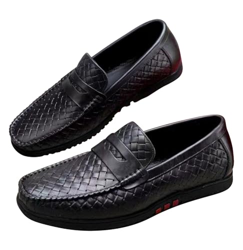 Santimon Mens Casual Shoes Leather Penny Loafers Slip On Shoes for Men-Comfort Breathable Walking Mocasines Summer Driving Boat Shoes