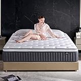 SNFPNE Queen Mattress 14 Inch, Hybrid Memory Foam Mattress with Zoned Pocket Springs Support and Motion Isolation, Medium Firm Feel Pressure Relief for Bed 80' x 60'