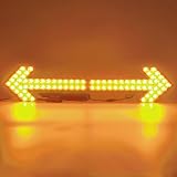 CFLMYYXGS 12V-24V 640 LED Universal Waterproof Vehicle Arrow Pilot Signal Light Watering Cart Sweeper Work Car Construction Vehicle LED Pilot Light Wrecker Indicator Light bar(Amber-Case-Amber)