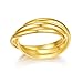 BORUO 925 Sterling Silver Ring Triple Interlocked Rolling High Polish Ring