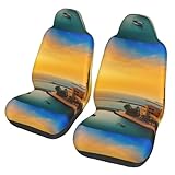 MSWCCV Sunset in Barcelona Premium Car Seat Cover (Set of 2)-Made of Highly Elastic, Comfortable Polyester, Car Seat Cover for Cars, Suvs, Trucks, Vans