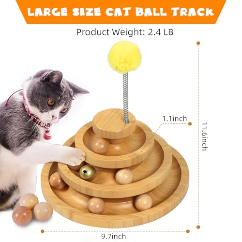 DoogCat Cat Ball Track - 3-Level Cat Ball Tower with 9 Removable Balls for Interactive Play and Mental, Physical Exercise - Large Size — view 5