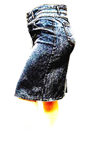Jack David Womens Plus Size Stretch Black Denim Jeans Skirt3
