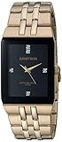 Armitron Men's 20/5316BKGP Genuine Crystal Accented Gold-Tone Watch