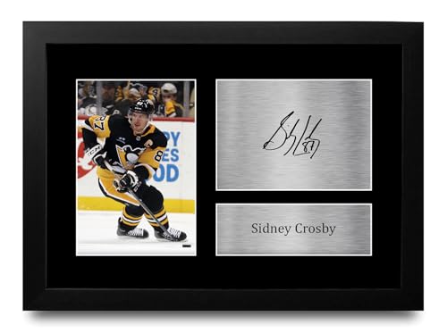Bild: HWC Trading Sidney Crosby Pittsburgh Penguins Geschenke Gedrucktes Signiertes Autogramm Foto fr Eishockey Anhnger and Fans - A4 Gerahmt fr 26,99 EUR bei amazon.de