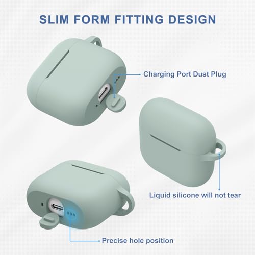 Image of Tobfit Case for AirPods 4 Case Cover 2024 with Lanyard & Keychain, Soft Silicone Protective Case for Apple AirPods 4th Generation, Full Protection, Support Wireless Charging, Fog