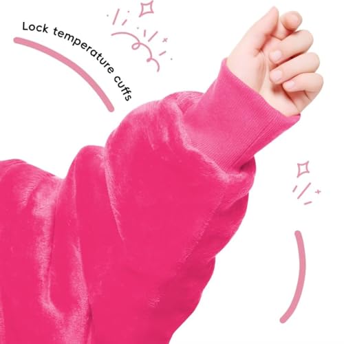 yescool Wearable Blanket Kids Hoodie, Birthday Teen Girls Gifts for 8-15 Year Old Kids Oversized Sweatshirt Sherpa Flannel Cozy Hooded Blanket with Pocket for Children, Youth Teens, One Size, Peach