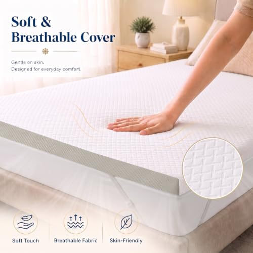 Gel Memory Foam Mattress Topper Twin Size, 3 Inch, Removable Cooling Cover by Airdown - Used condition - Image 6