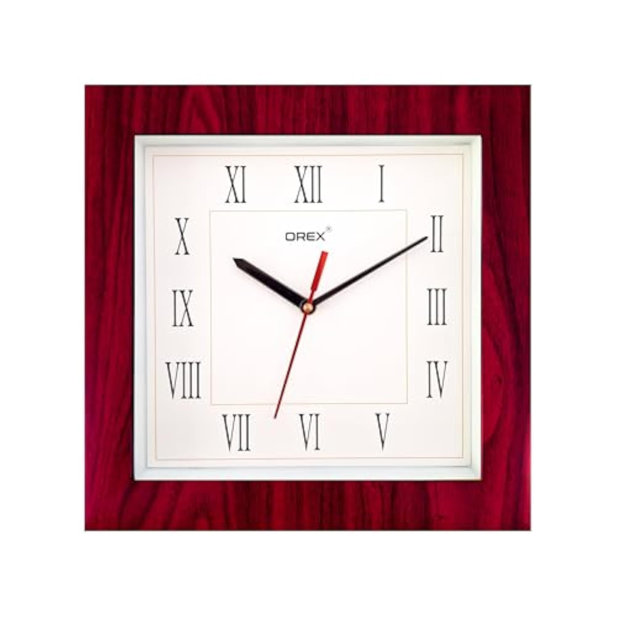 Plastic Modern Stylish Square Shape Analog Wall Clock