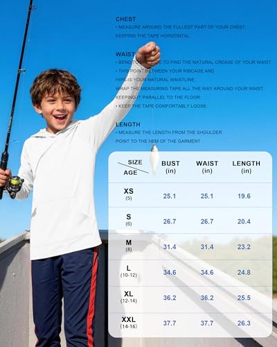 Image of Boys Rash Guard Hoodie UPF 50+ Long Sleeve Sun Protection Swim Shirt