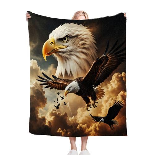 Couverture polaire aigle 220x240 idéale pour des nuits chaudes en hiver