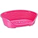 Ferplast Kunststoff Haustierkorb für Hunde und Katzen Siesta Deluxe 6, Tierkorb, Lüftungsschlitze im Boden, Rutschfest, Komfortabler hoher Rand auch als Kinnstütze, 70,5 x 52 x H 23,5 cm, rosa
