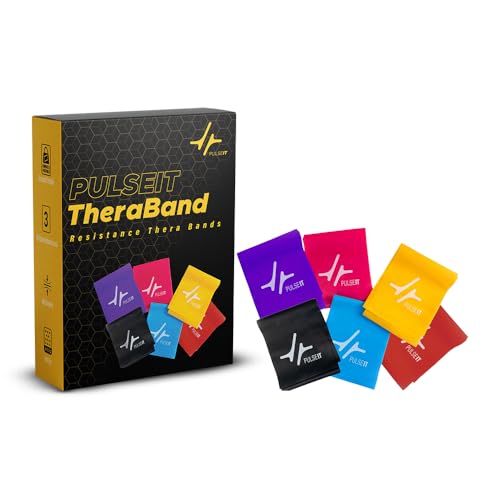 Image of PulseITThera Resistance Bands for Men & Women | Latex Exercise Bands for Strength Training, Stretching, Toning, Pilates & Yoga | Fitness Workout Bands for Home & Gym | Set of 6