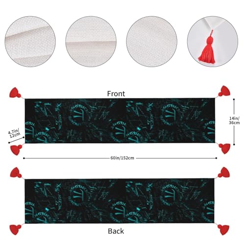 Chemin de table formule mathématiques avec pompons de table chic - 5