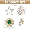 SGERUFZ 4 pièces Boutons de Broche, Bouton de Cristal Broches pour Vêtements, Boutons Sans Coudre, Pins Pin's, Boutons de Chemises, Broche Amovible Corsage Bouquet d'Epingles de Sécurité pour Femmes #1