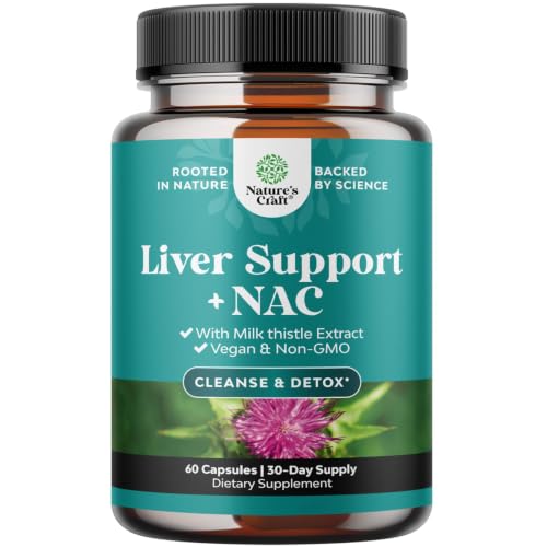 Natures Craft NAC Liver Support with Milk Thistle Supplement - 60 Count