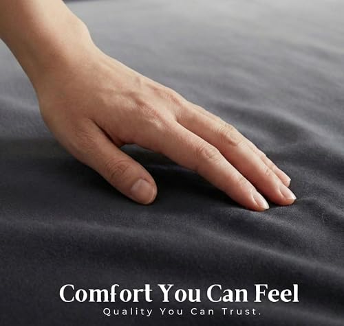 Image of VAS COLLECTIONS 300 TC Cotton Double Bedsheet for Super King Bed (108x108 in) | 7D Digital Printed Solid Bedsheet with 2 Pillow Covers | Soft, Wrinkle Packaging | Grey Shade