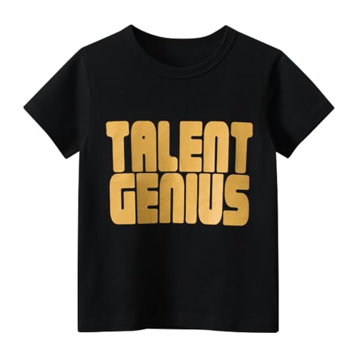 TABNIX Boys 2-Pack Genius Short Sleeve Crewneck T Shirts Top Tee Size 2 7 Years Toddler Boys Value Pack Cotton T-Shirt Clearance