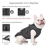 LUOWAN Hundemantel Wasserdicht, Hundemantel Französische Bulldogge, Warme Weste mit Hundegeschirr, Verschiedene Größen,Hundejacke für Kleine Hunde