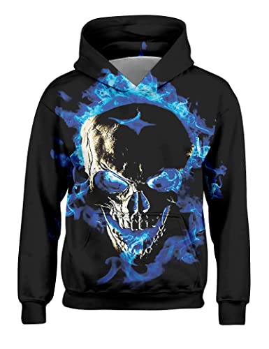 RAISEVERN Felpa con Cappuccio con Stampa 3D per